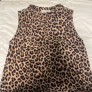 High neck leopard top